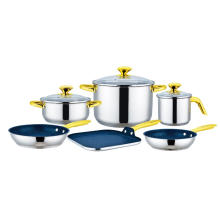 9 Pcs Cookware Set with Square Griddle